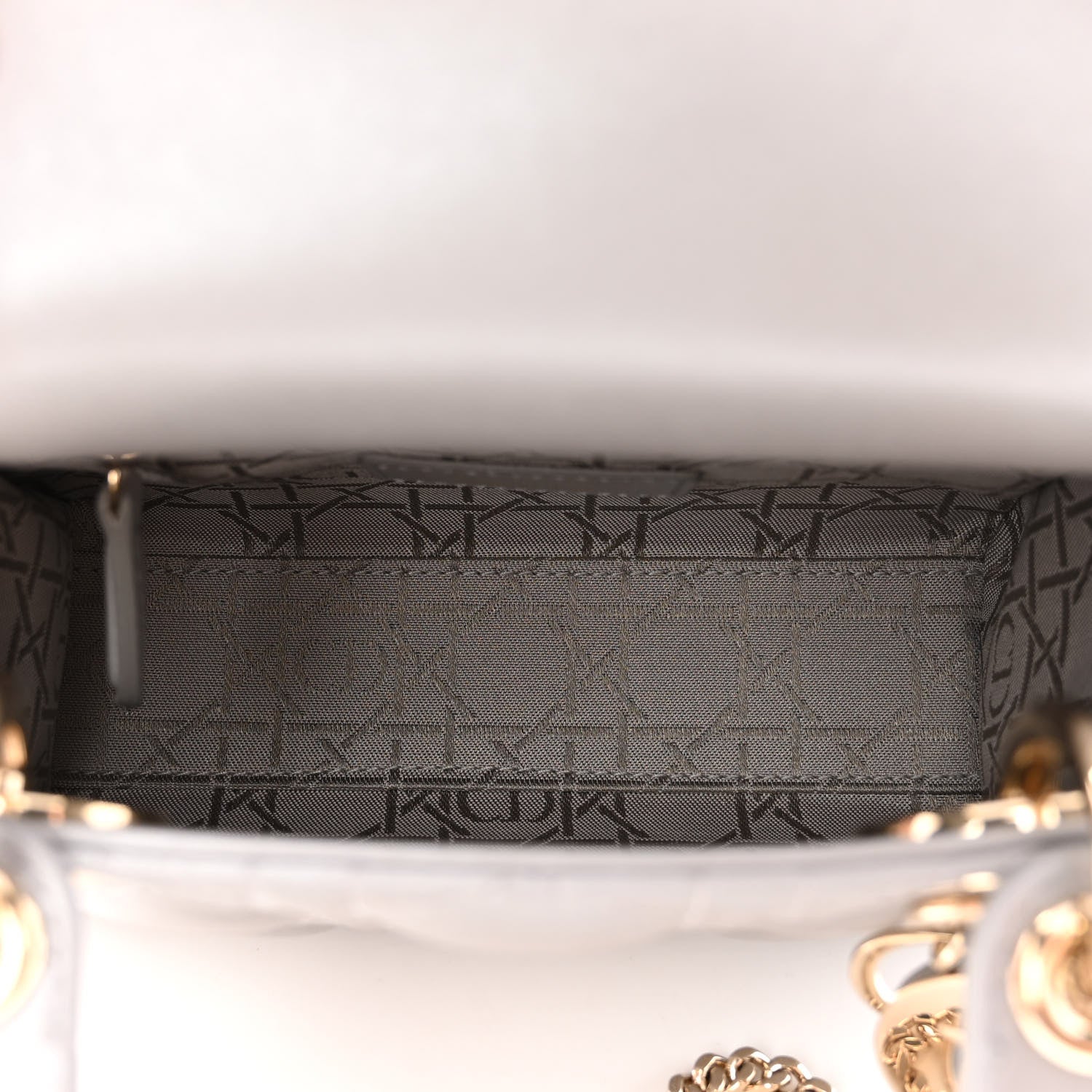 Christian Dior Metallic Lambskin Cannage Mini Lady Dior Grey 4 of 8