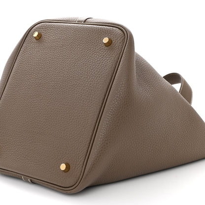 Hermes Taurillon Clemence Picotin Lock 22 MM Etoupe 10 of 11