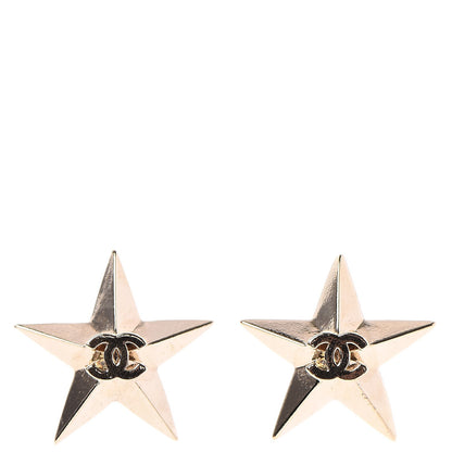 Chanel Metal CC Star Earrings Gold 1 of 5