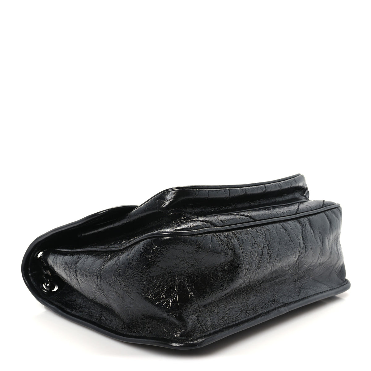 Saint Laurent Crinkled Calfskin Matelasse Monogram Medium Niki Chain Satchel Black 3 of 10