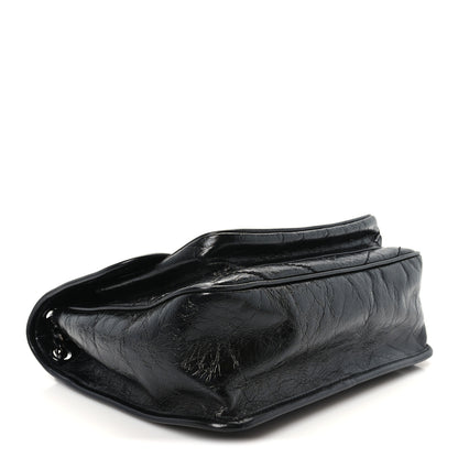 Saint Laurent Crinkled Calfskin Matelasse Monogram Medium Niki Chain Satchel Black 3 of 10