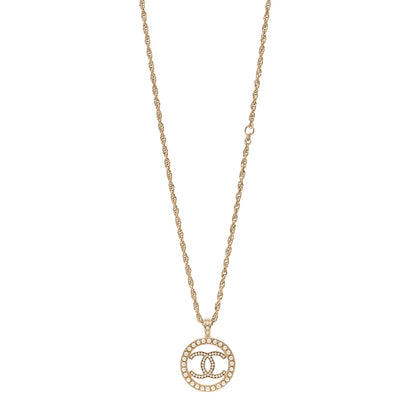 Chanel Pearl CC Round Pendant Necklace Gold 1 of 6