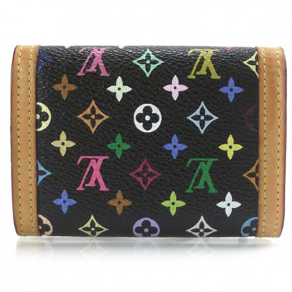 Louis Vuitton Monogram Multicolor Porte-Monnaie Plat Coin Purse Black 2 of 7