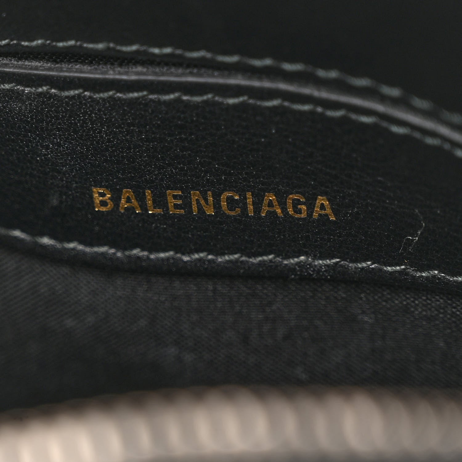 Balenciaga Calfskin Gothic Logo XXS Ville Top Handle Bag Black White 6 of 10