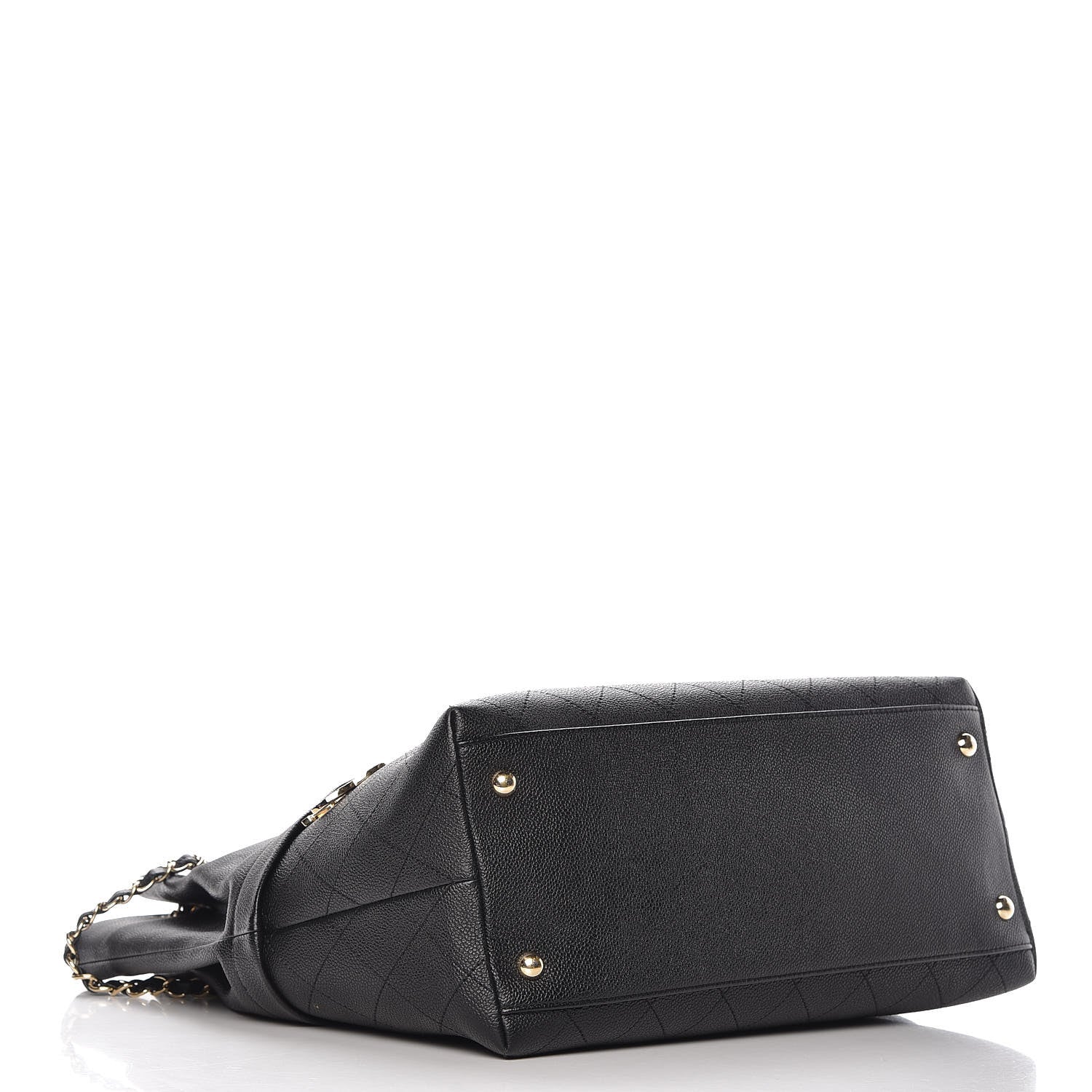 Chanel Crumpled Grained Calfskin Zip and Carry Shopping Tote Black 4 of 11