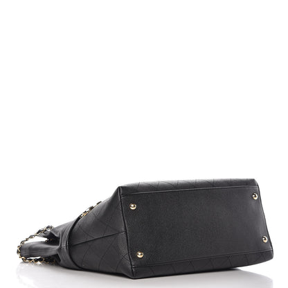 Chanel Crumpled Grained Calfskin Zip and Carry Shopping Tote Black 4 of 11