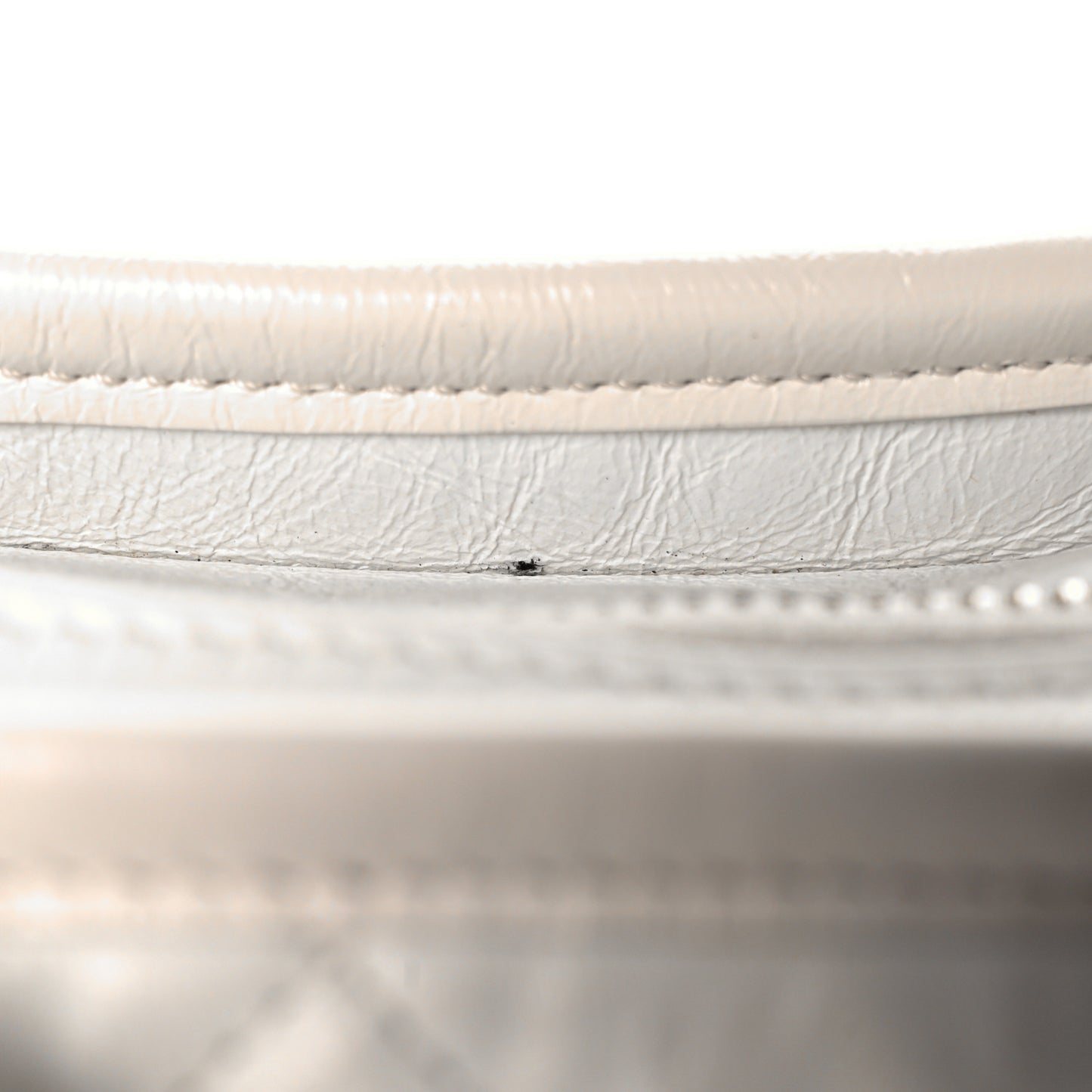 Aged Calfskin Quilted Small Gabrielle Hobo White