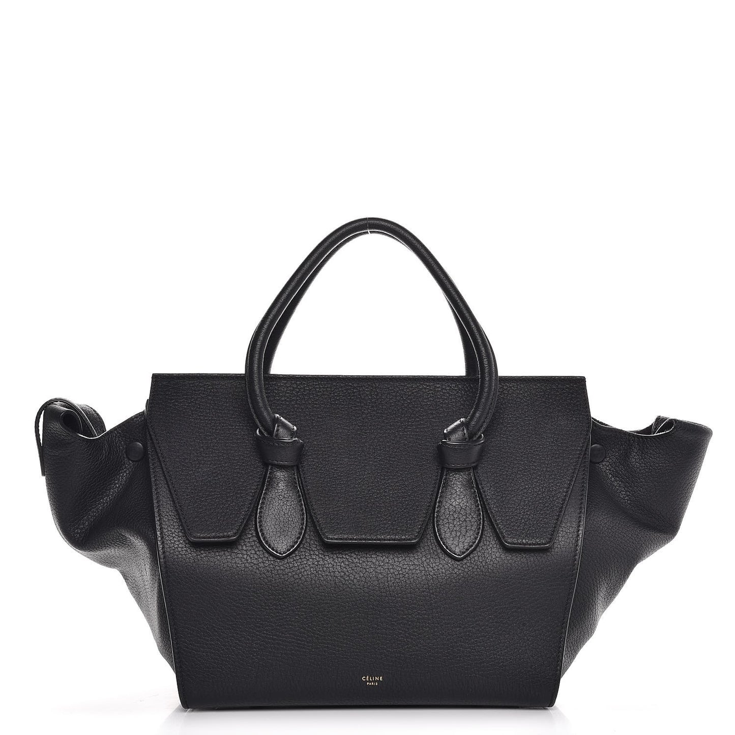 Crisped Calfskin Mini Tie Knot Tote Black