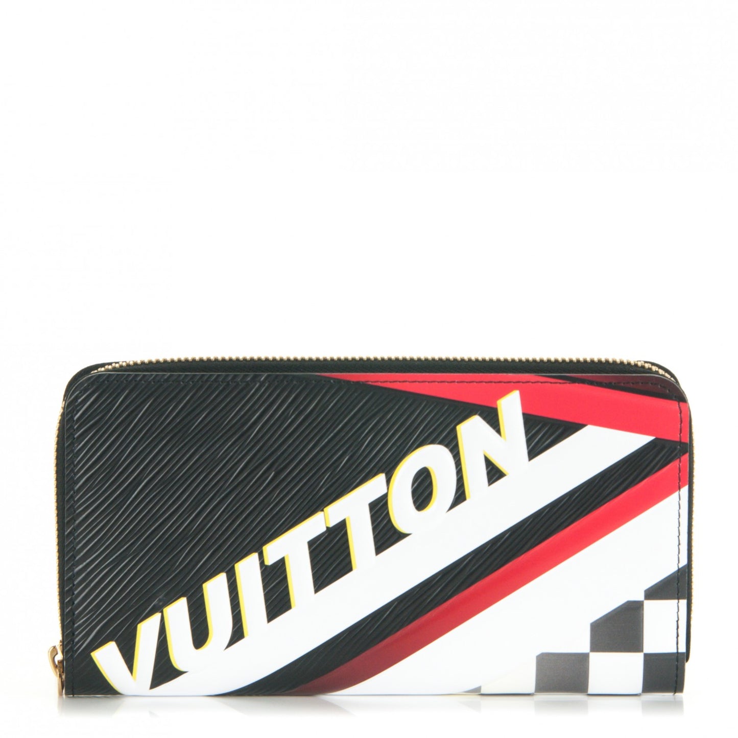 Epi Damier Race Zippy Wallet Black Yellow