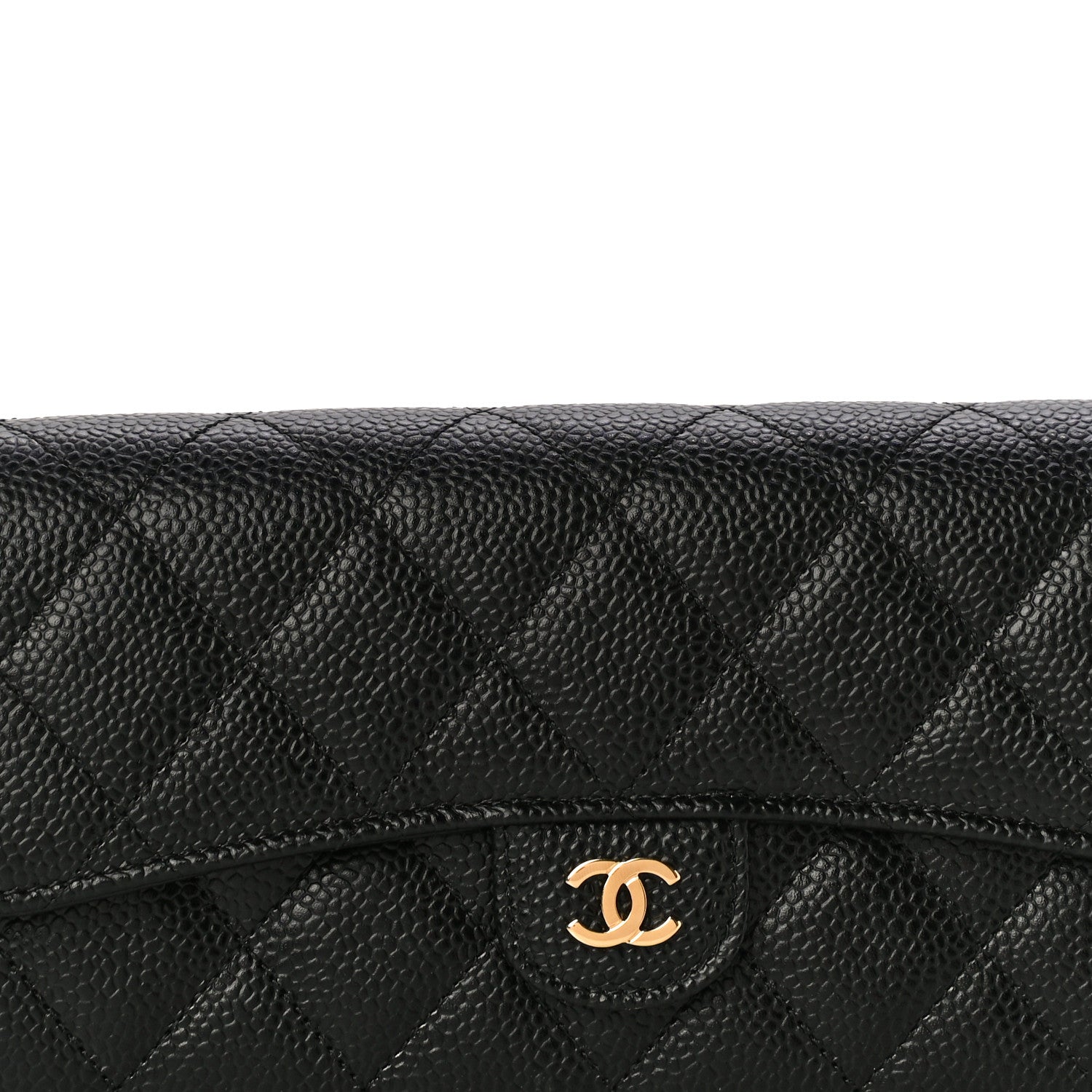 Chanel Caviar Quilted Large Gusset Flap Wallet Black 9 of 12