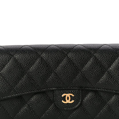 Chanel Caviar Quilted Large Gusset Flap Wallet Black 9 of 12