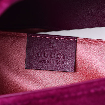 Gucci Velvet Matelasse Mini GG Marmont Shoulder Bag Fuchsia Violet Cyclamen 6 of 8