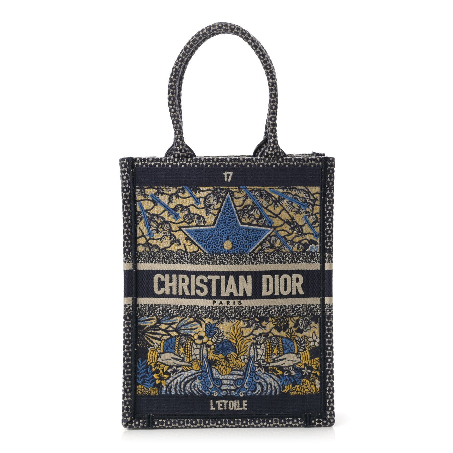 Christian Dior Canvas Embroidered Vertical L'Etoile Book Tote 1 of 12