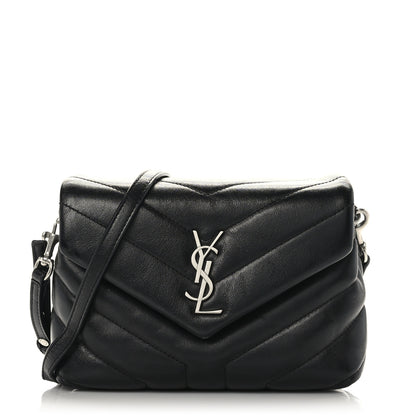 Saint Laurent Calfskin Y Quilted Monogram Toy Loulou Crossbody Bag Black 1 of 10