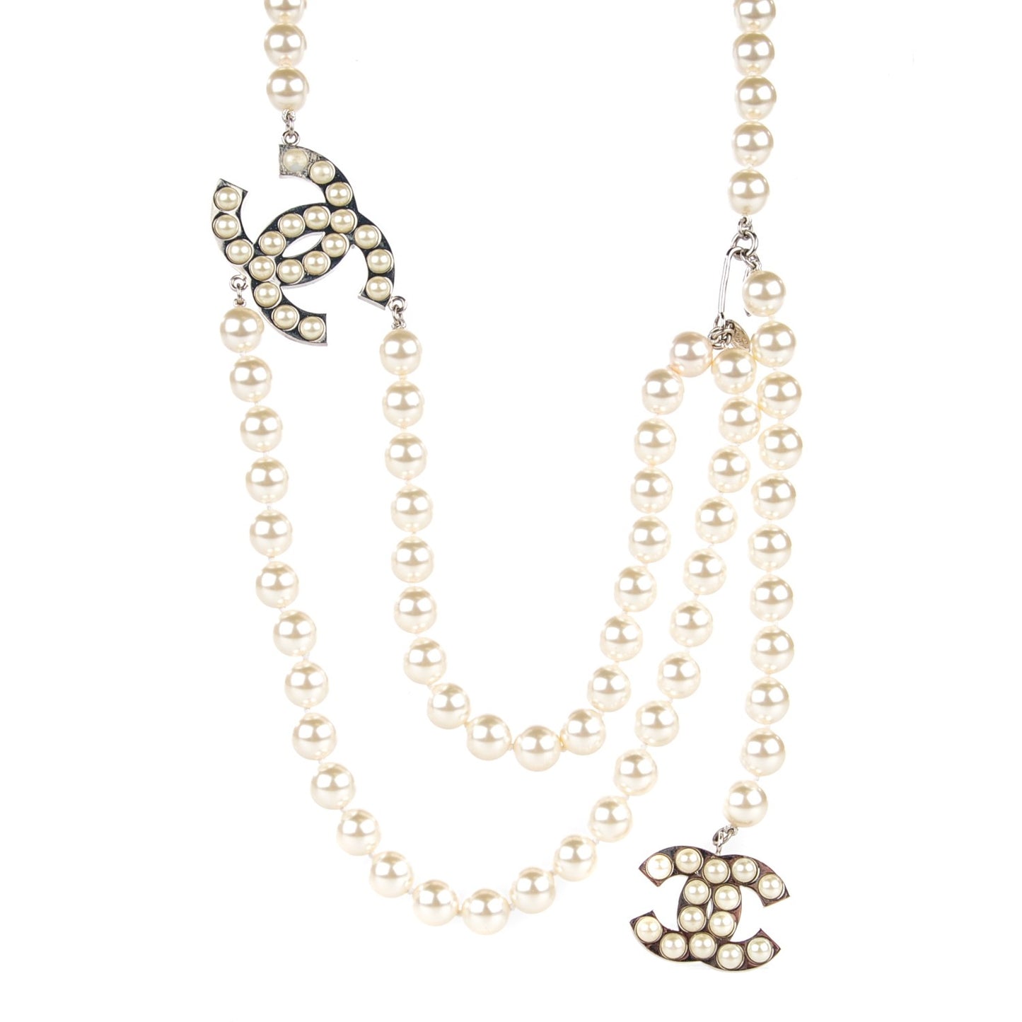 Pearl CC Double Strand Belt Silver