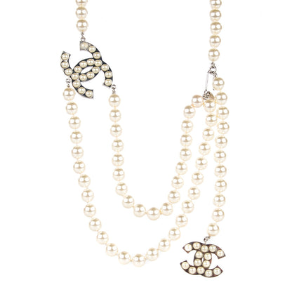 Chanel Pearl CC Double Strand Belt Silver 7 of 7