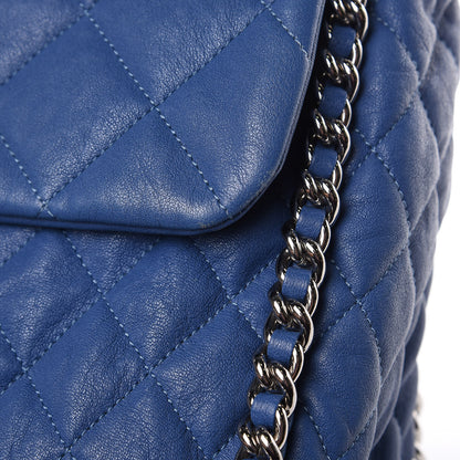 Chanel Washed Lambskin Quilted Chain Around Maxi Flap Light Blue 10 of 17