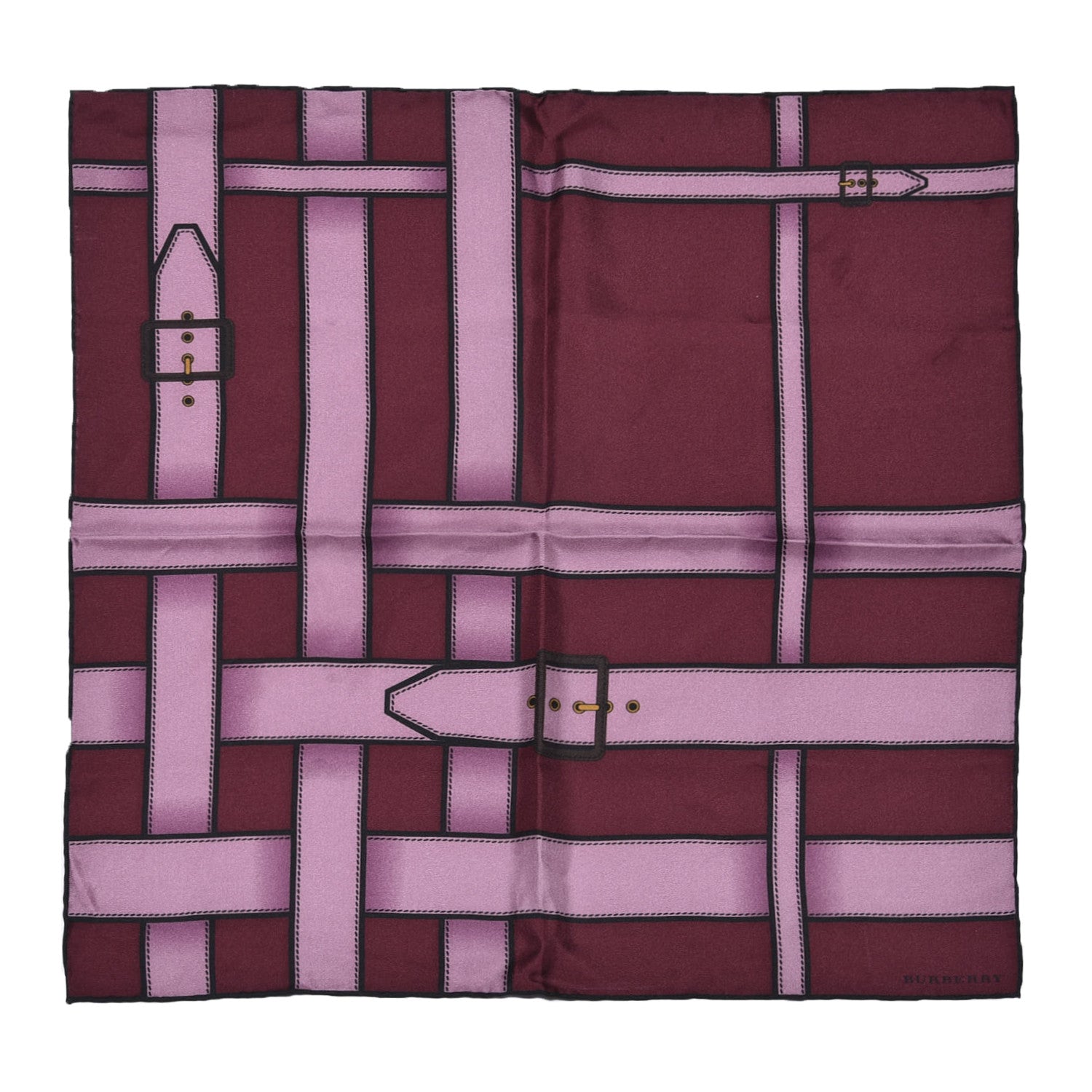 Burberry Silk Buckle Print Square Scarf Pink 1 of 4