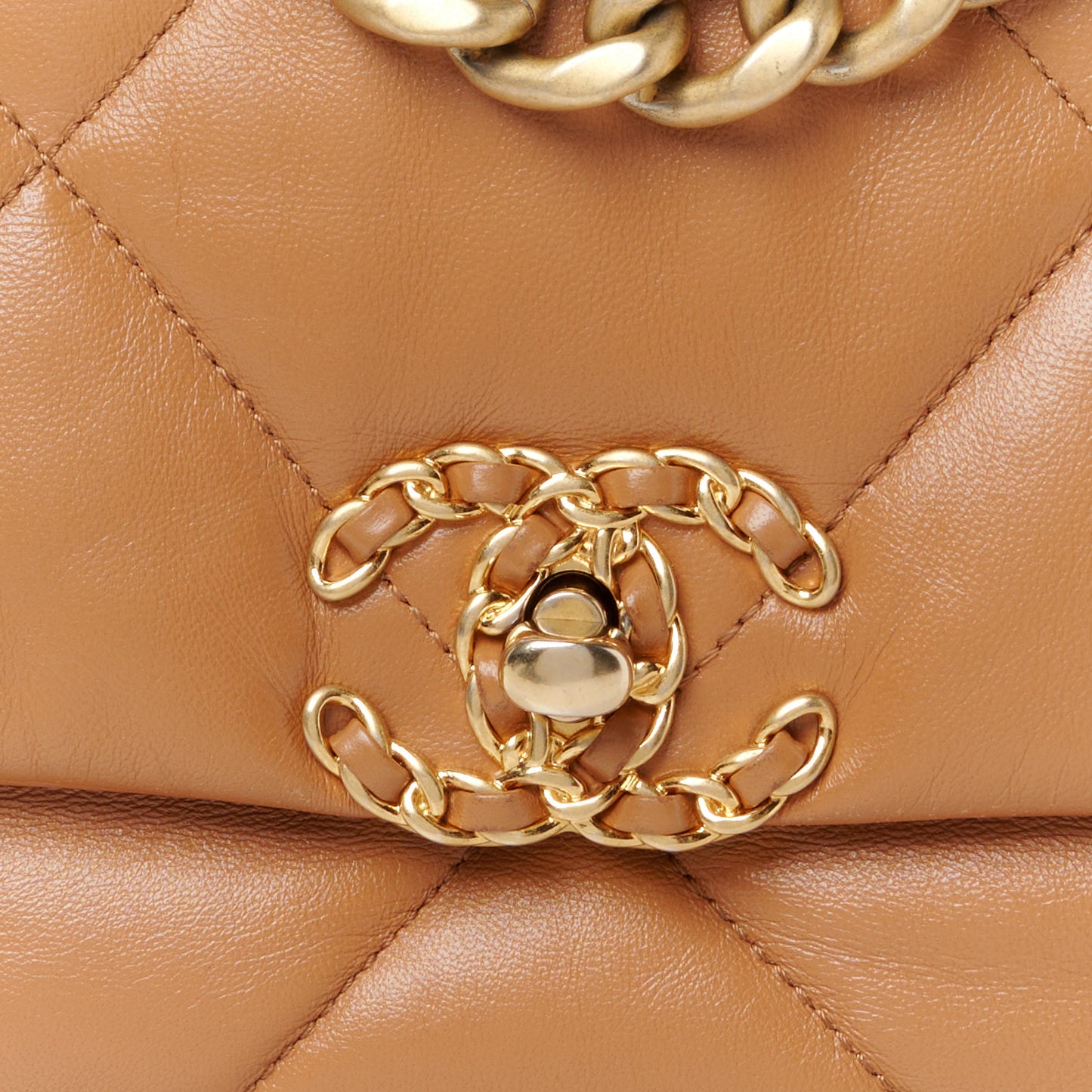 Lambskin Quilted Medium Chanel 19 Flap Brown