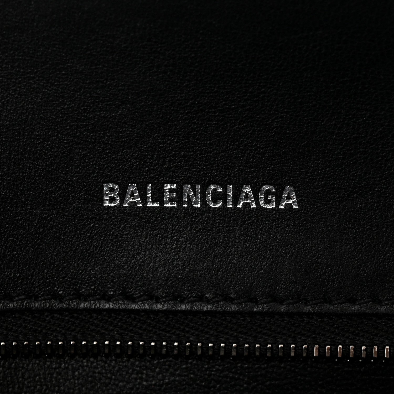 Balenciaga Shiny Calfskin Monochrome Crocodile Embossed Small Hourglass Top Handle Bag Black 6 of 11
