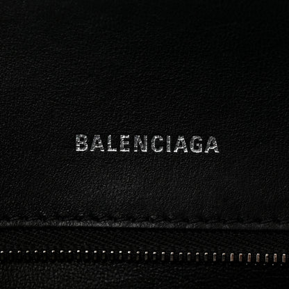 Balenciaga Shiny Calfskin Monochrome Crocodile Embossed Small Hourglass Top Handle Bag Black 6 of 11