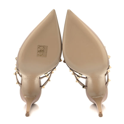 Valentino Garavani Calfskin Rockstud 90mm Cage Mules 36.5 Poudre 5 of 8