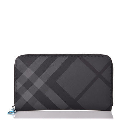 Burberry London Check Large Zip Around Wallet Charcoal 1 of 11