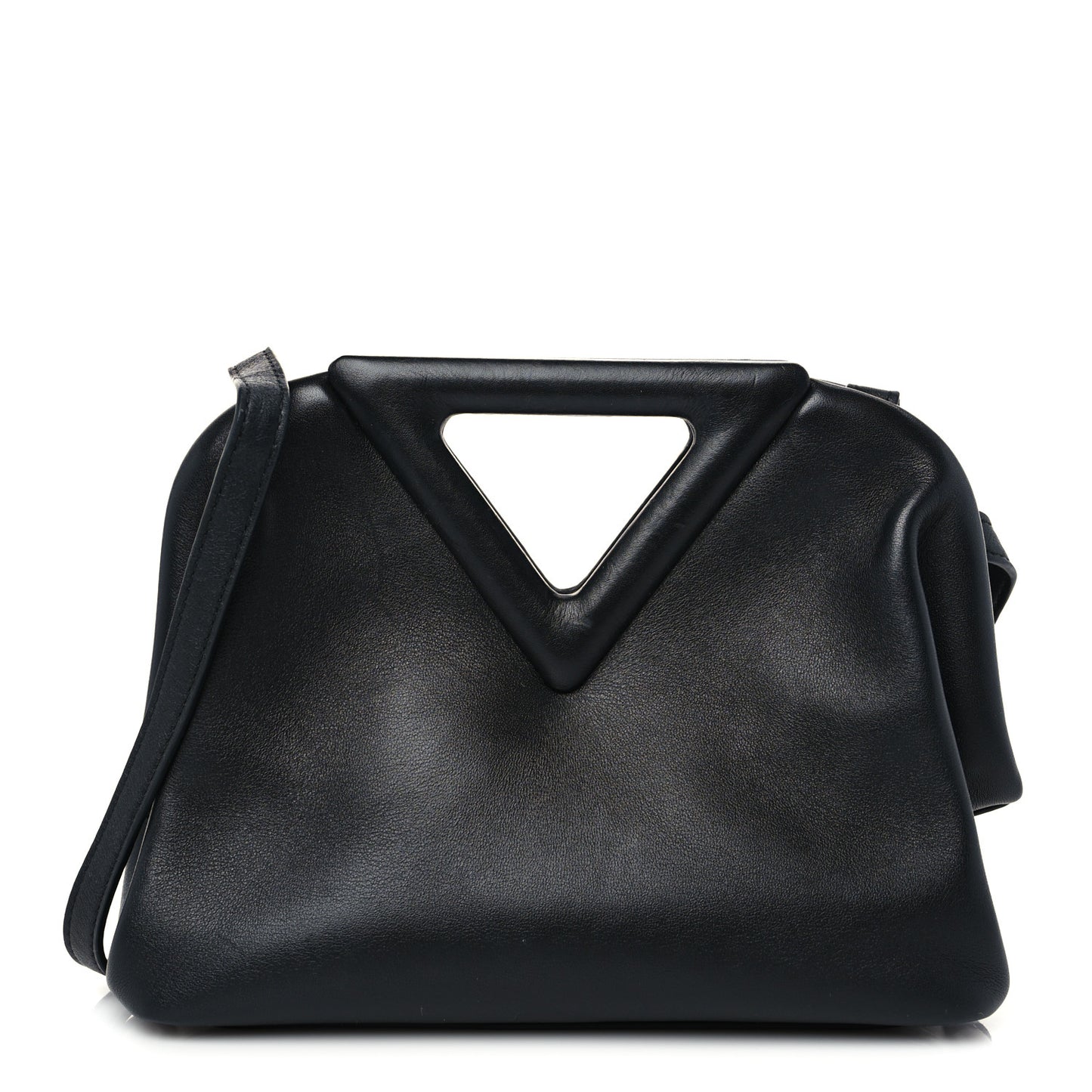 Calfskin Small The Point Triangle Bag Black