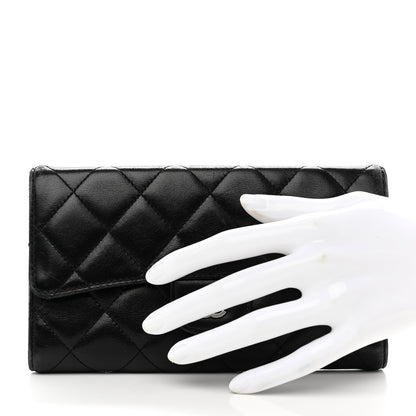 Chanel Lambskin Quilted Large Flap Wallet Black 3 of 9