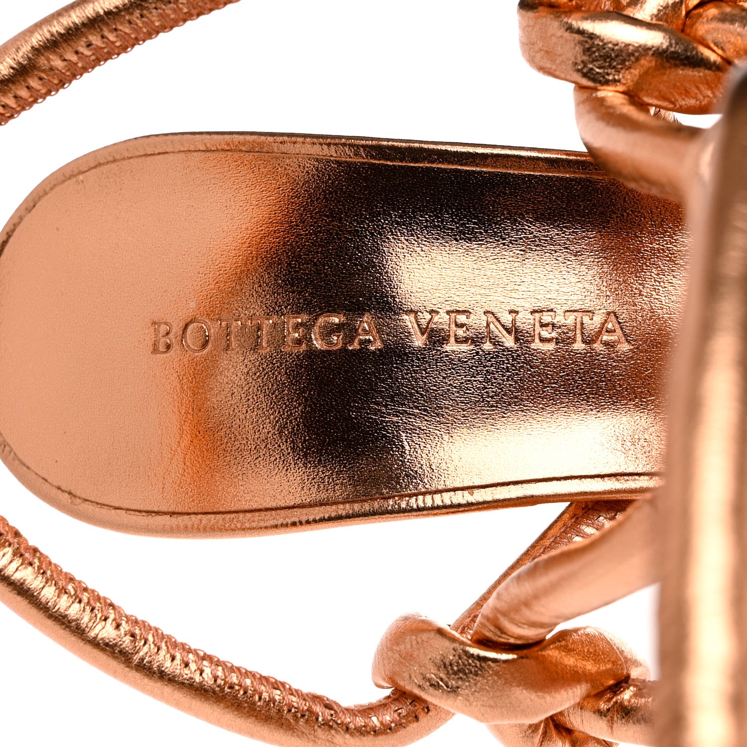 Bottega Veneta Metallic Nappa Dream Knotted Sandals 36 Rose Gold 6 of 7