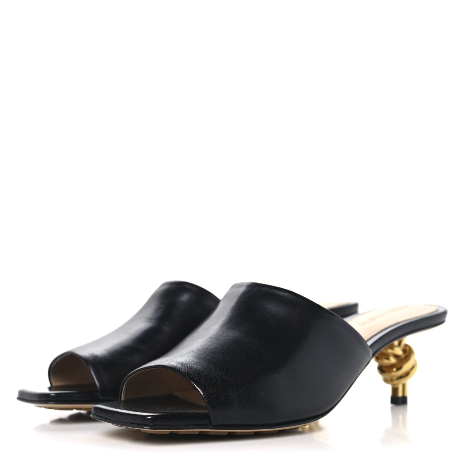Bottega Veneta Lambskin Knot Mule Sandals 38.5 Black 4 of 8