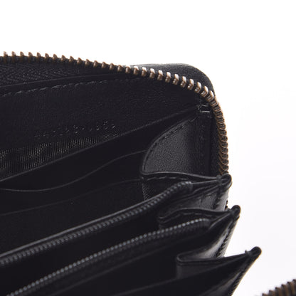 Gucci Calfskin Matelasse Pearly GG Marmont Zip Around Wallet Black 7 of 10