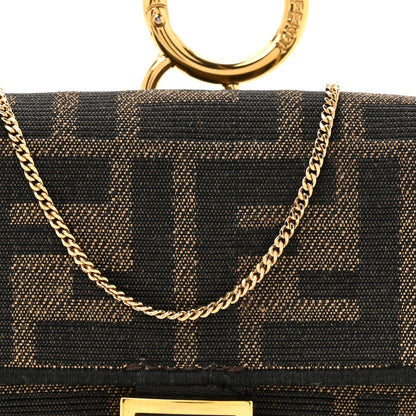 Fendi Fabric Jacquard FF 1974 Nano Baguette Charm Tobacco Moro Black 8 of 11
