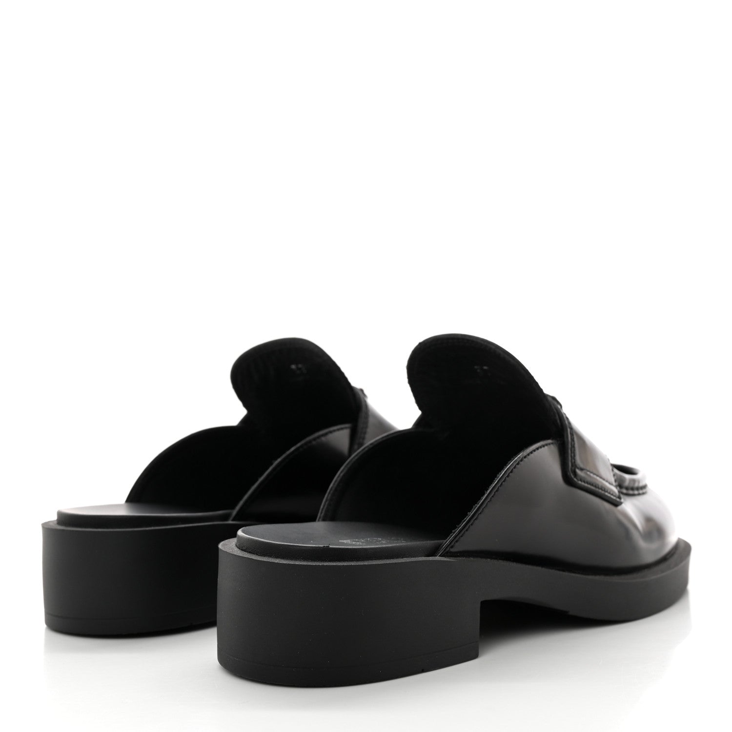 Prada Spazzolato Triangle 40mm Loafer Mules 37 Black 4 of 11