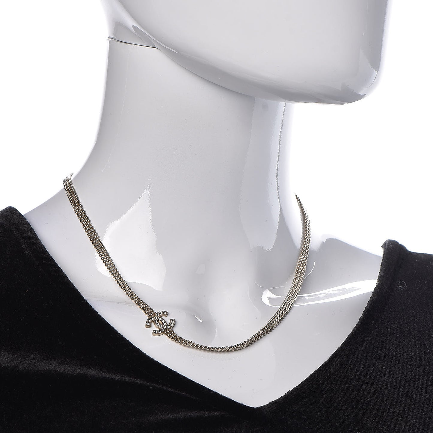 Crystal CC Necklace Gold