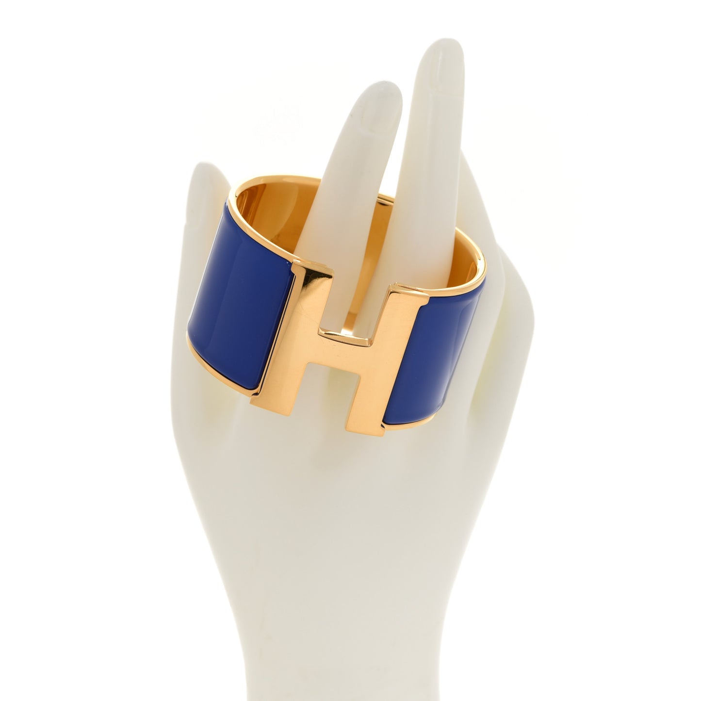 Enamel Extra Wide Clic Clac H Bracelet PM Bleu Royal