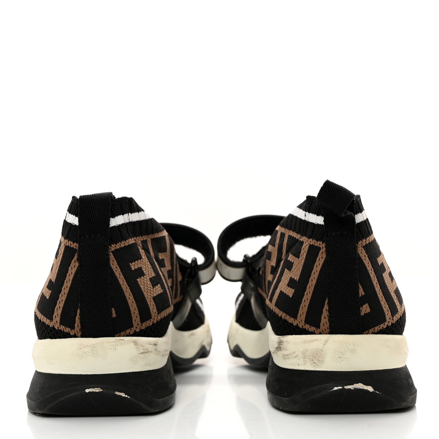 Stretch Yarn FF Stiff Band Rockoko Sneakers 36 Black White Tobacco