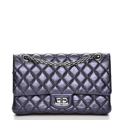 Chanel Metallic Aged Calfskin Quilted 2.55 Reissue 225 Flap Blue 3 of 8