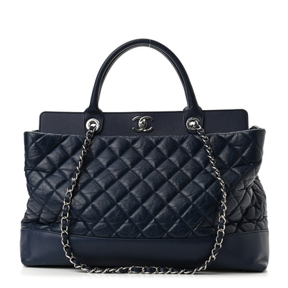 Chanel Aged Calfskin Quilted Be CC Tote Blue 1 of 9