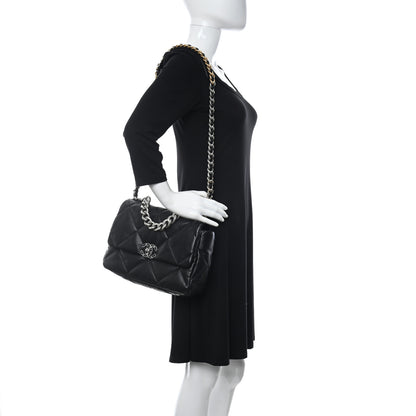 Chanel Lambskin Quilted Large Chanel 19 Flap Black 2 of 11