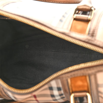 Burberry Haymarket Check Medium Alchester Bowling Bag Bronze 5 of 14