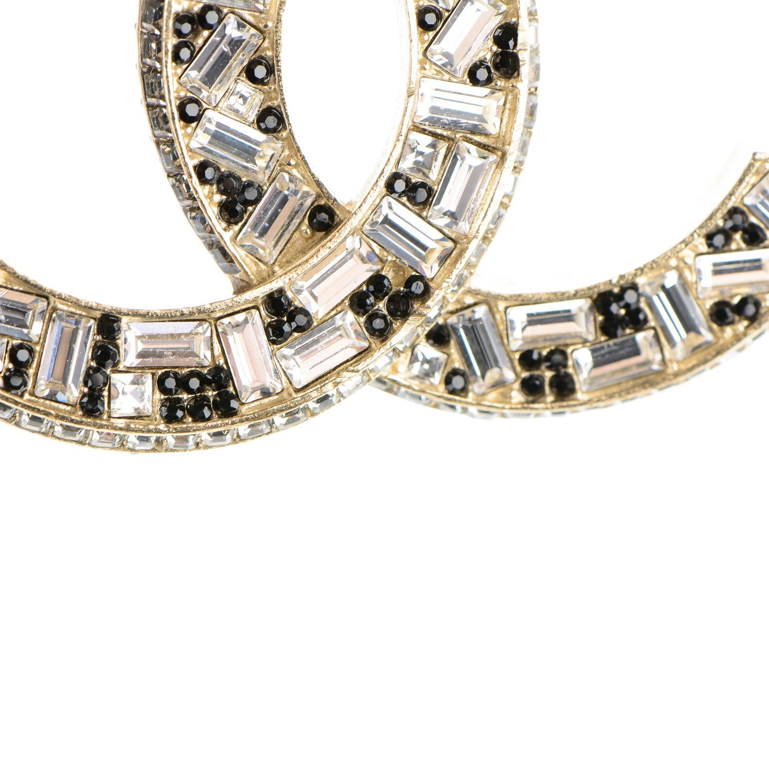 Chanel Baguette Crystal CC Brooch Gold Black 5 of 5