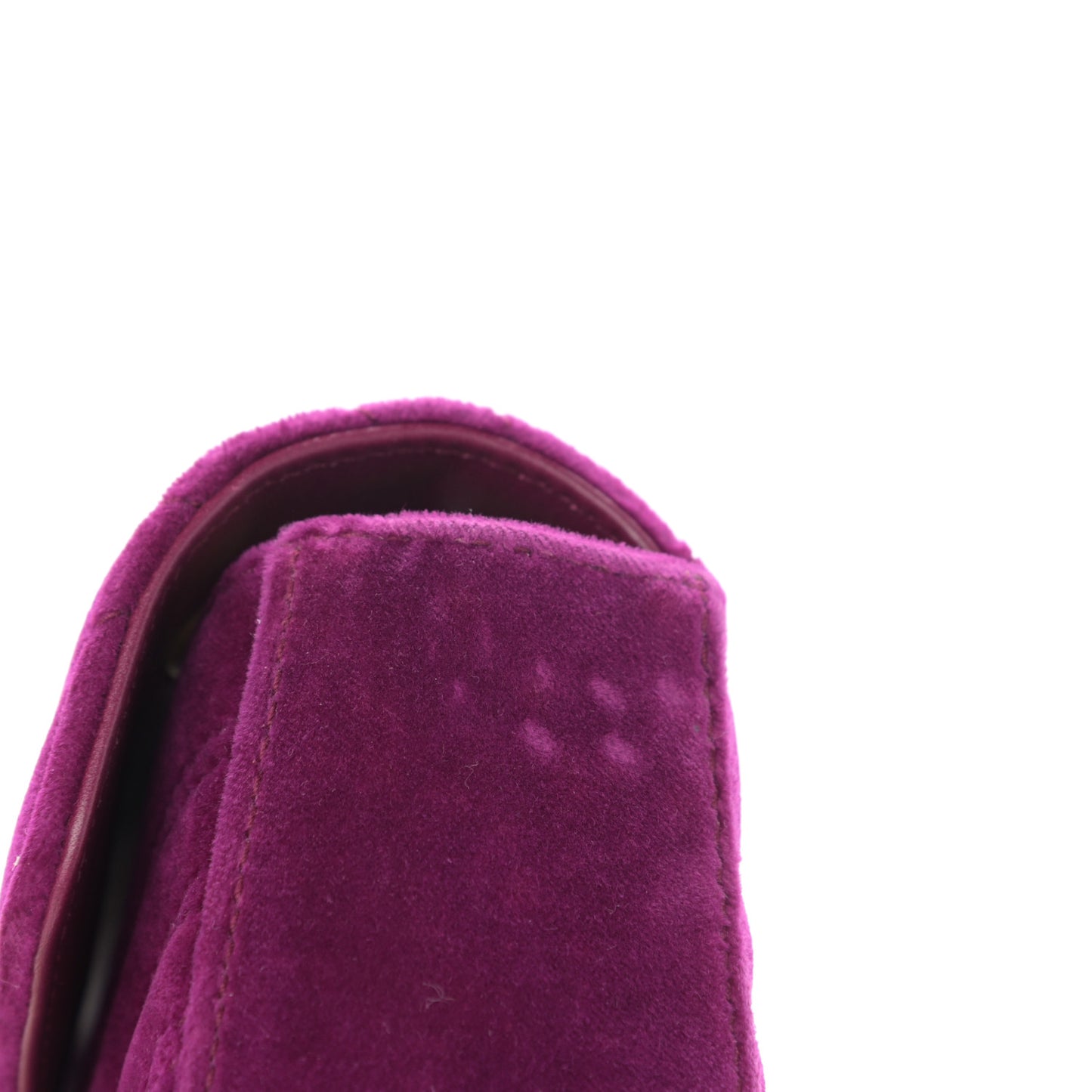 Velvet Matelasse Mini GG Marmont Shoulder Bag Fuchsia Violet Cyclamen