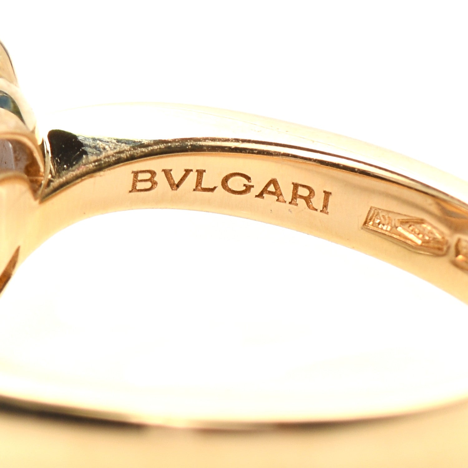 Bulgari 18K Yellow Gold Chalcedony Sassi Ring 54 6.75 4 of 4
