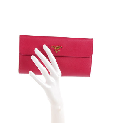Prada Saffiano Metal Wallet Ibisco 2 of 7