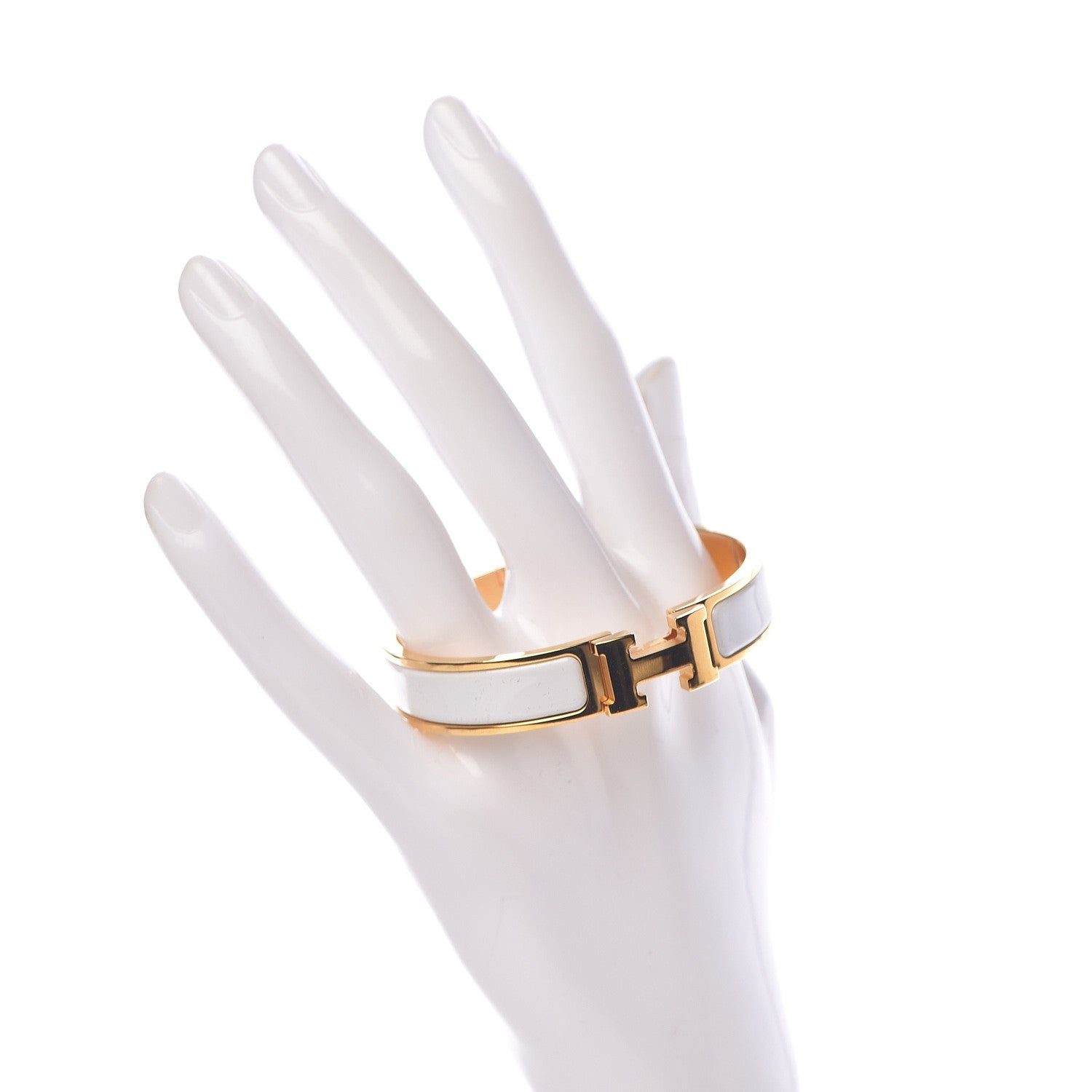 Hermes Enamel Narrow Clic Clac H Bracelet PM White 2 of 4