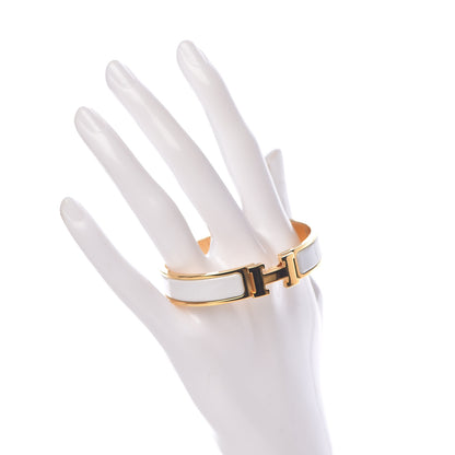 Hermes Enamel Narrow Clic Clac H Bracelet PM White 2 of 4
