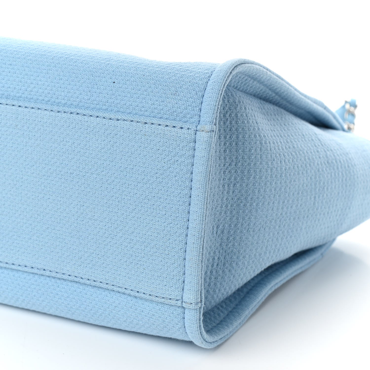 Chanel Mixed Fibers Small Deauville Tote Light Blue 19 of 19