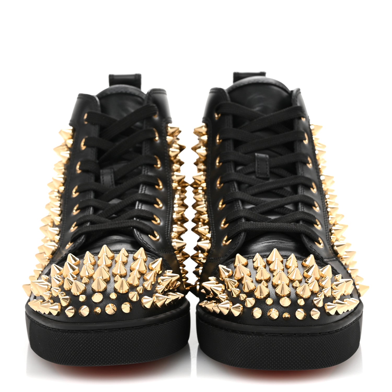 Christian Louboutin Calfskin Louis Spikes Flat Mens Sneakers 42.5 Black 3 of 11