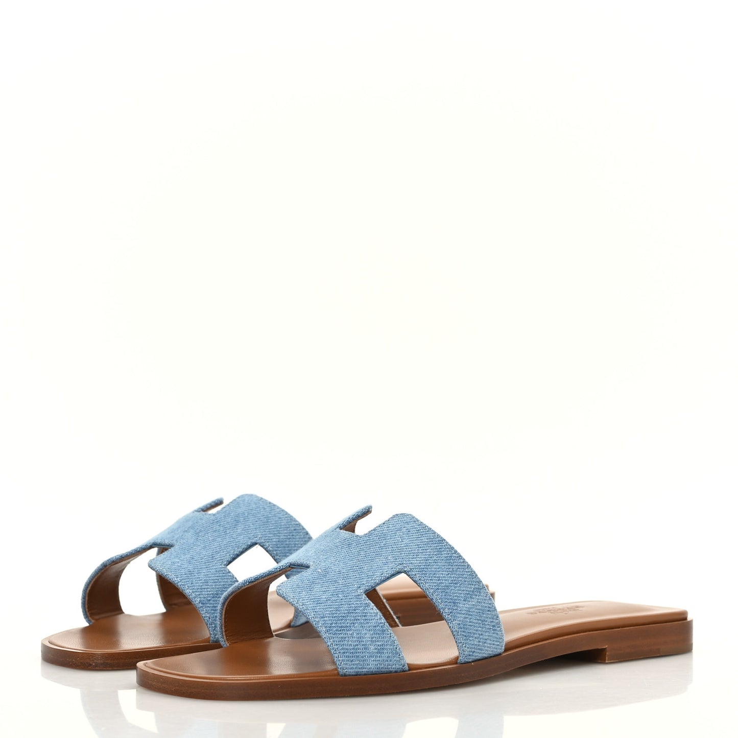 Denim Canvas Oran Sandals 35.5 Bleu Clair